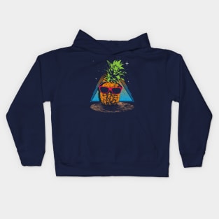 Retro Pineapple Beach Kids Hoodie